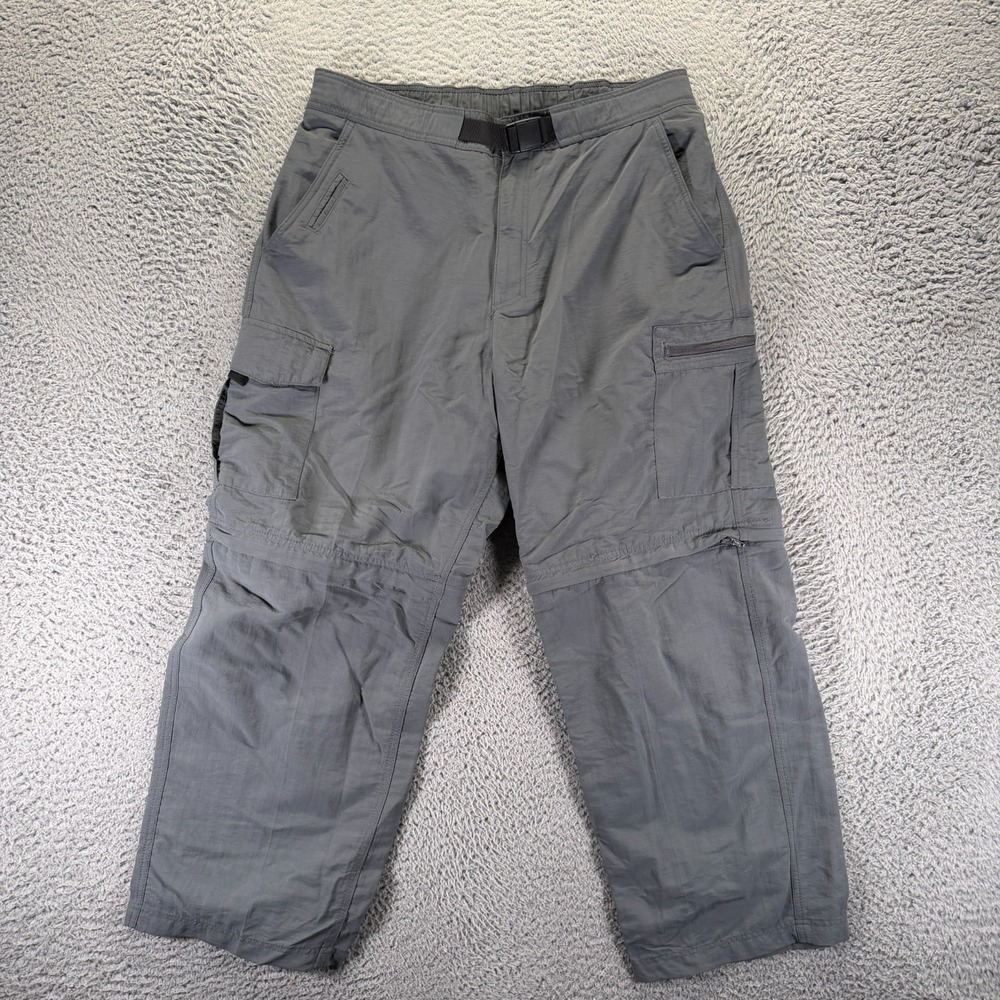 NordicTrack Pant Men's 36x30 Gray Nylon Windbreaker Convertible Gorpcore Hiking